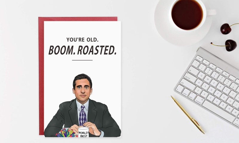 Gonzey The Office بطاقات عيد ميلاد محمصة لمايكل سكوت بوم - Image 3